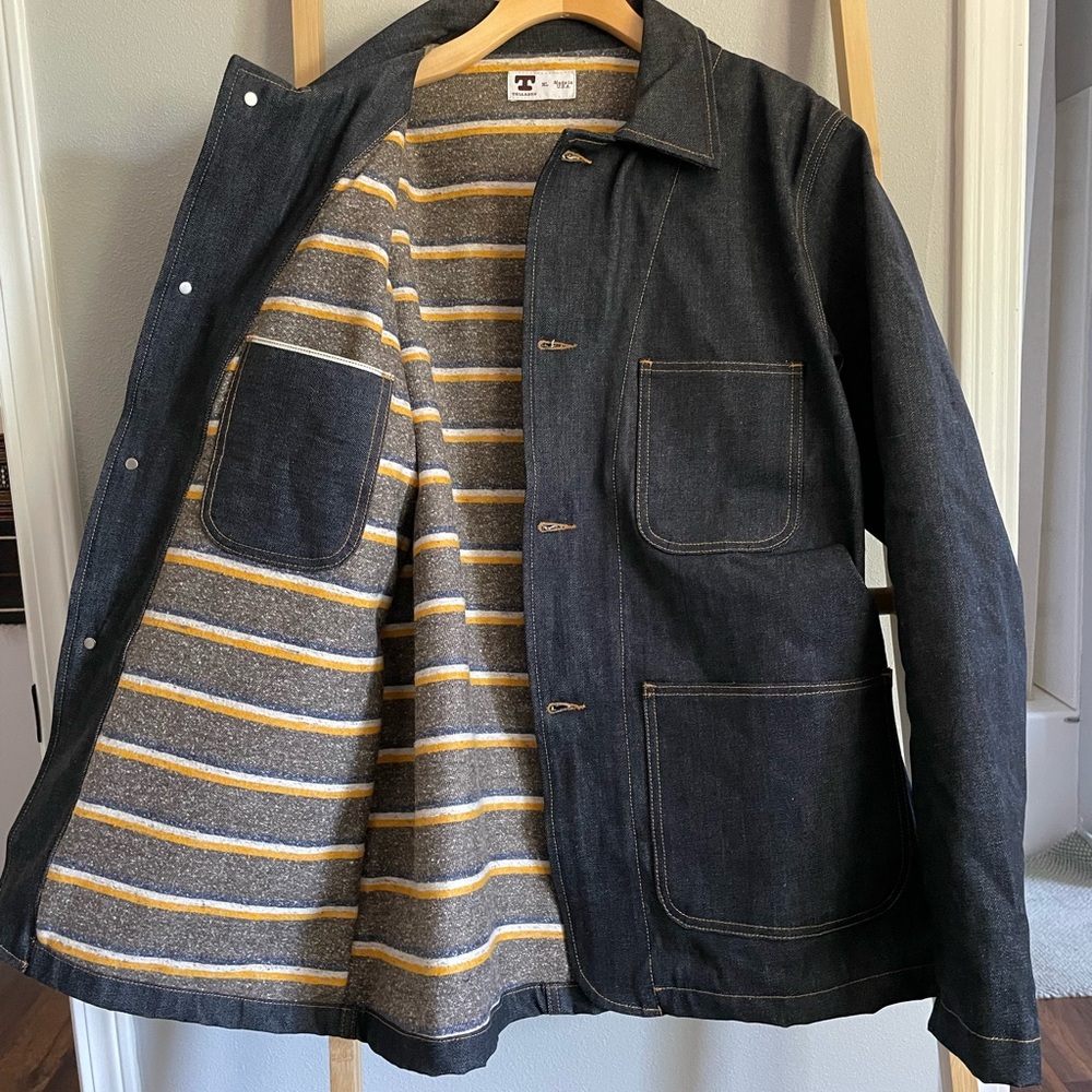 Tellason denim blanket-lined Baker Jacket XL - Picture 2 of 8